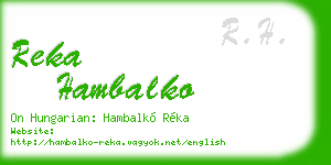 reka hambalko business card